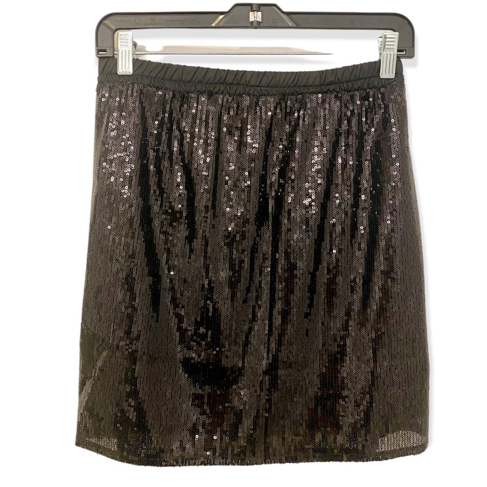 Black Sequin Mini Skirt